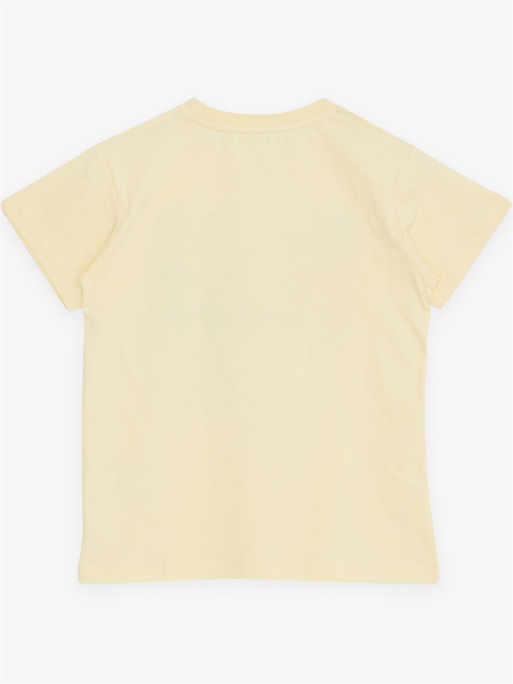 Sarı Bisiklet Yaka Baskılı Kısa Kollu Erkek Çocuk Tişört-1