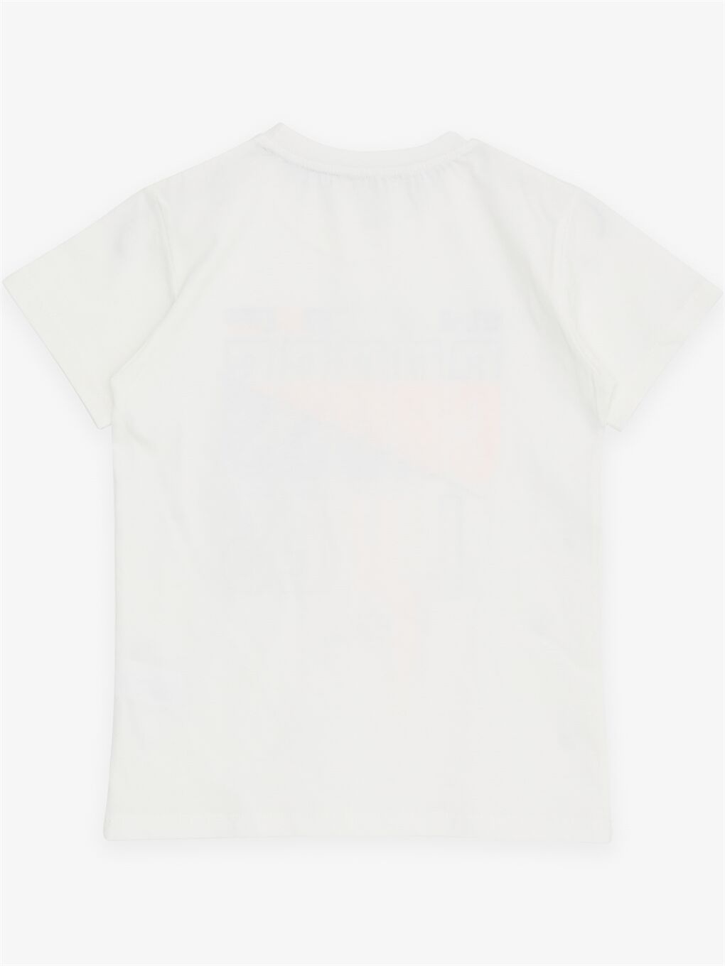 Ekru Bisiklet Yaka Baskılı Kısa Kollu Erkek Çocuk Tişört-1
