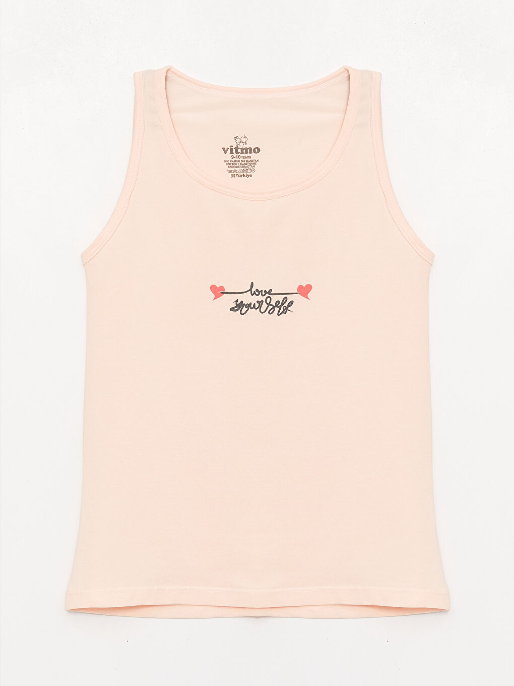 Karışık Bisiklet Yaka Desenli Kız Çocuk Atlet 3'lü-1