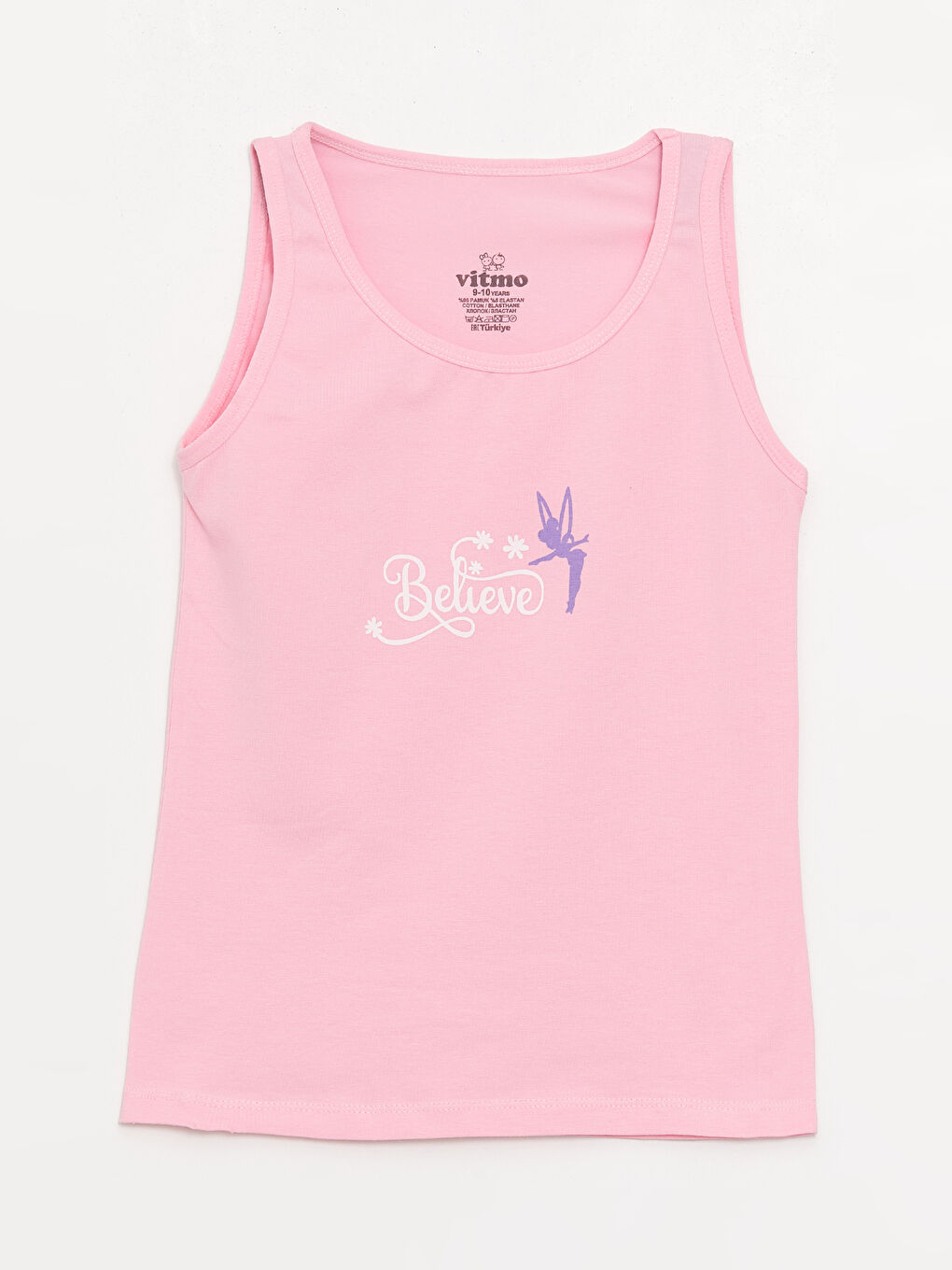 Karışık Bisiklet Yaka Desenli Kız Çocuk Atlet 3'lü-2