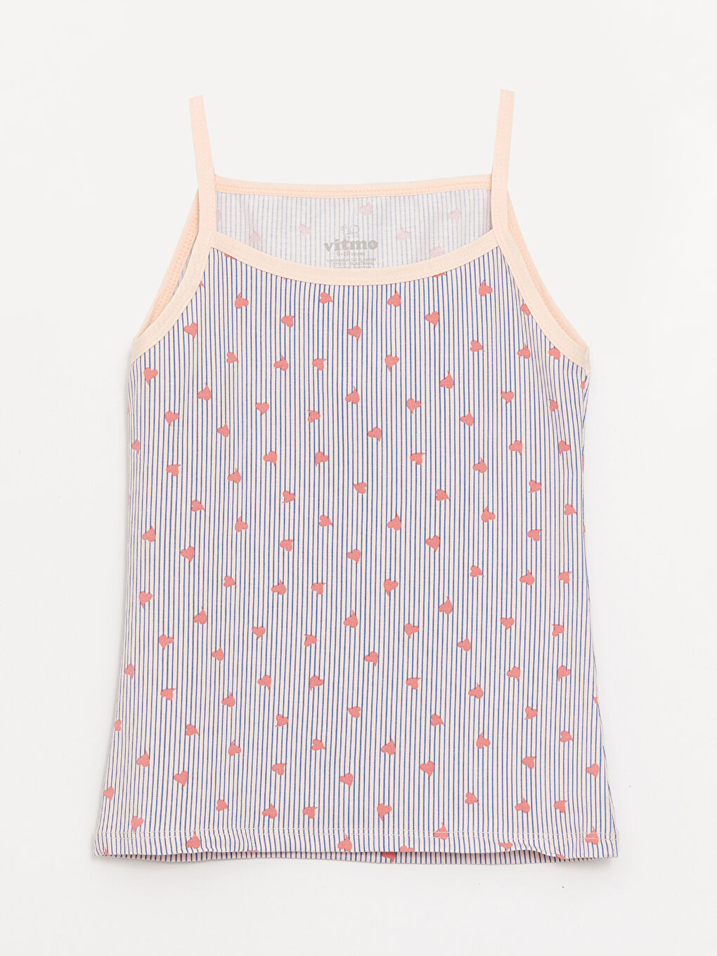 Karışık Bisiklet Yaka Desenli Kız Çocuk Atlet 3'lü-1