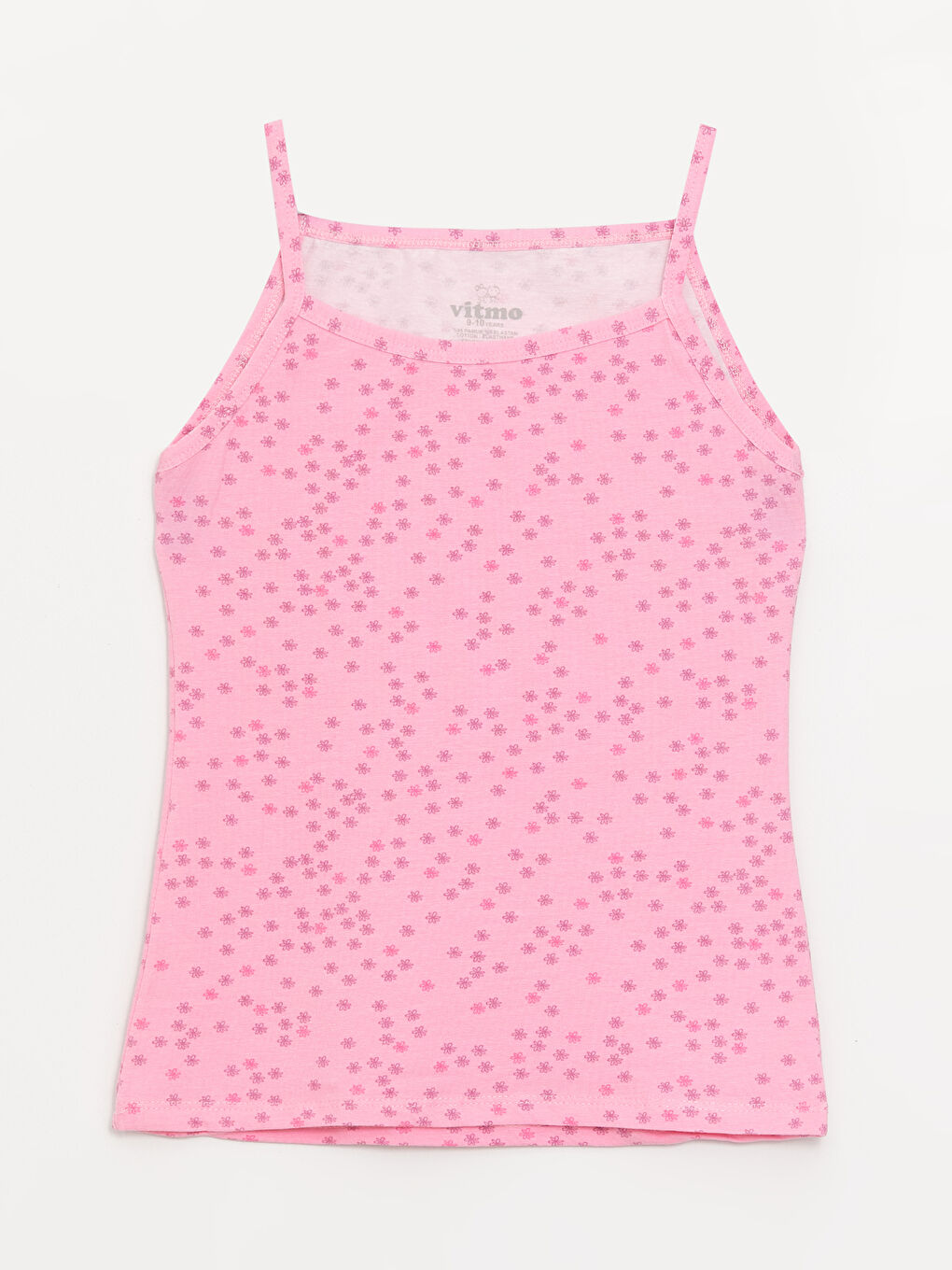 Karışık Bisiklet Yaka Desenli Kız Çocuk Atlet 3'lü-2