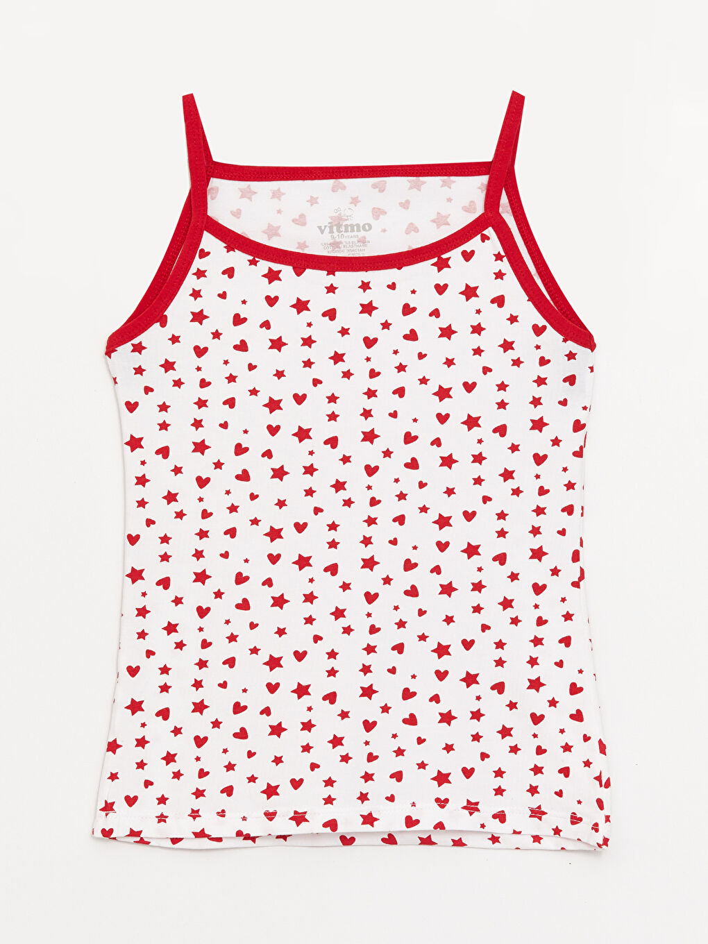 Karışık Bisiklet Yaka Desenli Kız Çocuk Atlet 3'lü-3