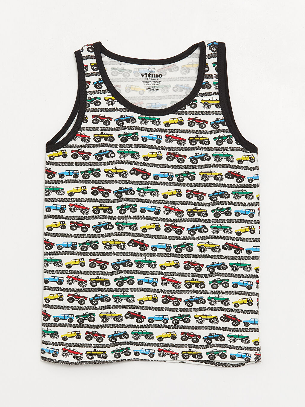 Karışık Bisiklet Yaka Baskılı Erkek Çocuk Atlet 3'lü-3