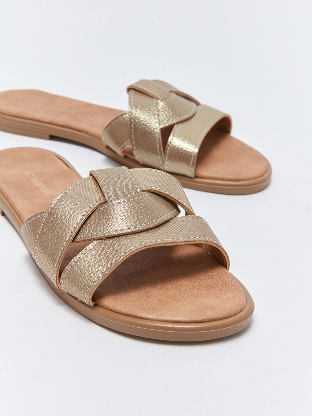 Sarı Desenli Tek Bantlı Kadın Terlik-2