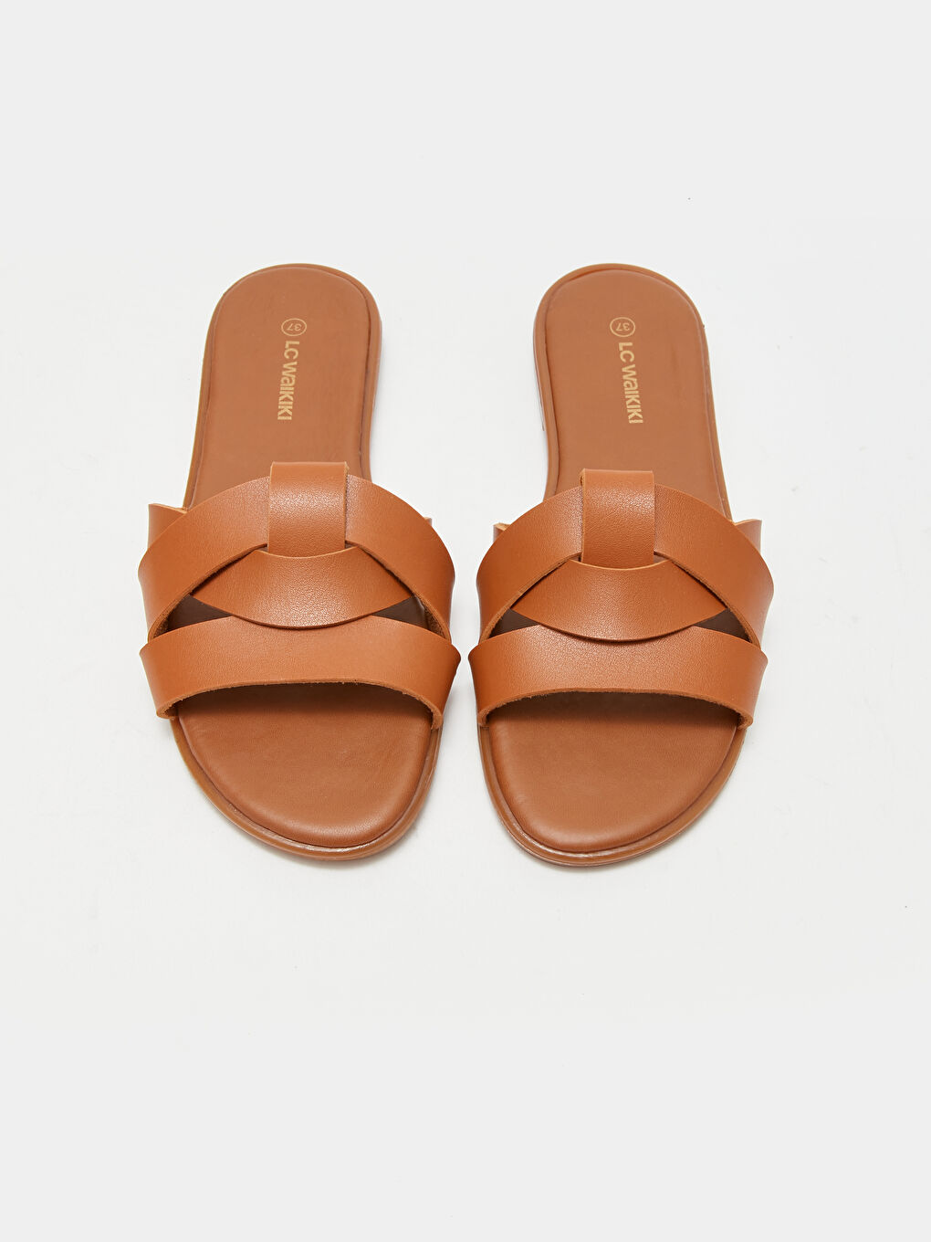 Kahverengi Desenli Tek Bantlı Kadın Terlik-2