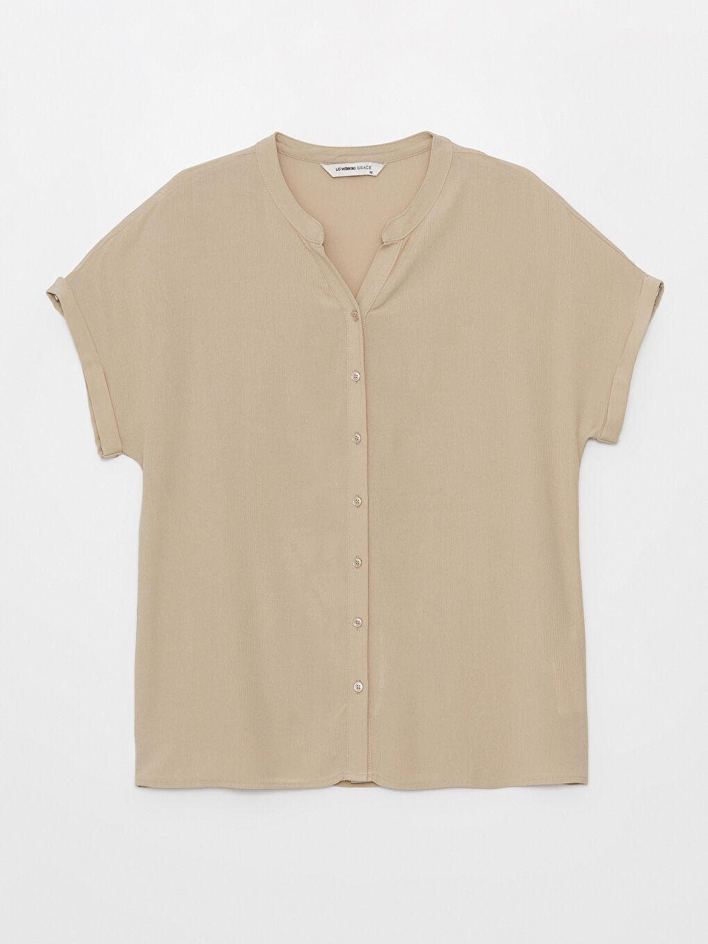 Блузка с вырезом с выемкой, однотонная, с коротким рукавом для женщин-5