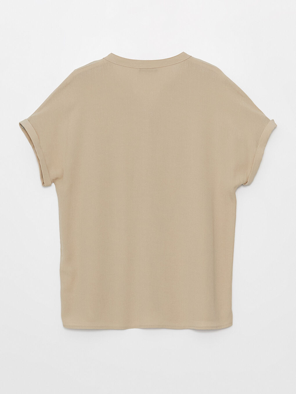 Блузка с вырезом с выемкой, однотонная, с коротким рукавом для женщин-6