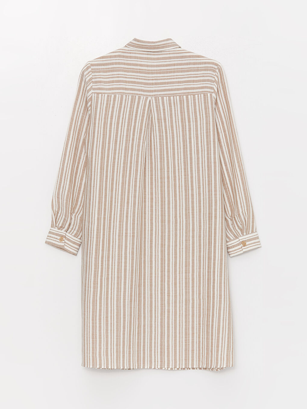 Bej Çizgili Kadın Gömlek Tunik-6