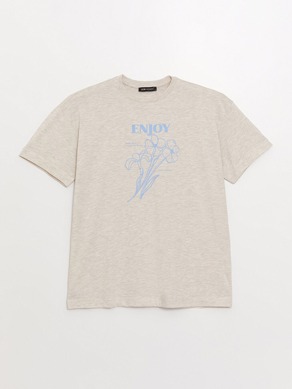 Tunique en Sweatshirt à Manches Courtes Imprimée pour Femmes Col Rond-5