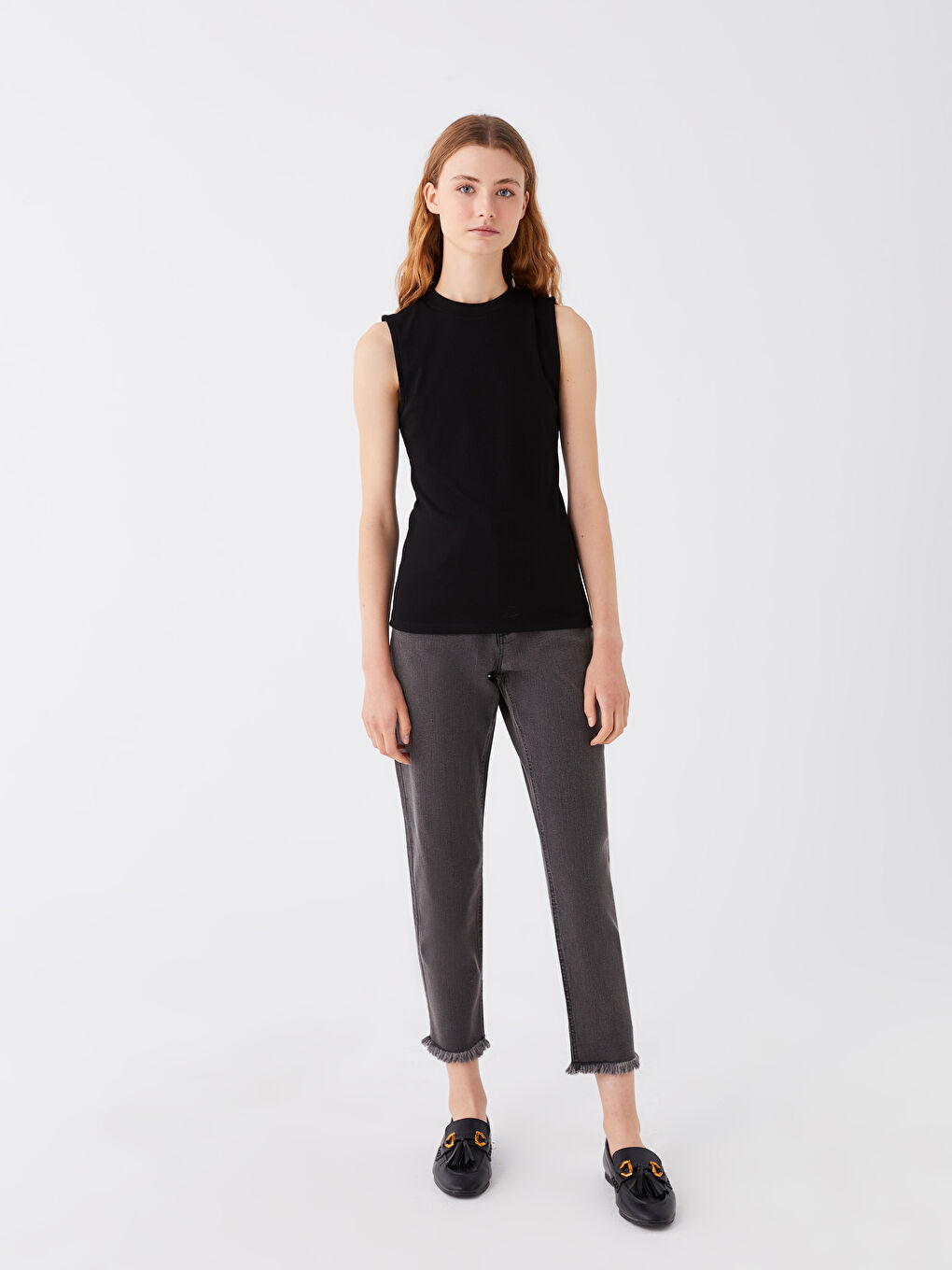 Women's Crew Neck Plain Tank Top-1