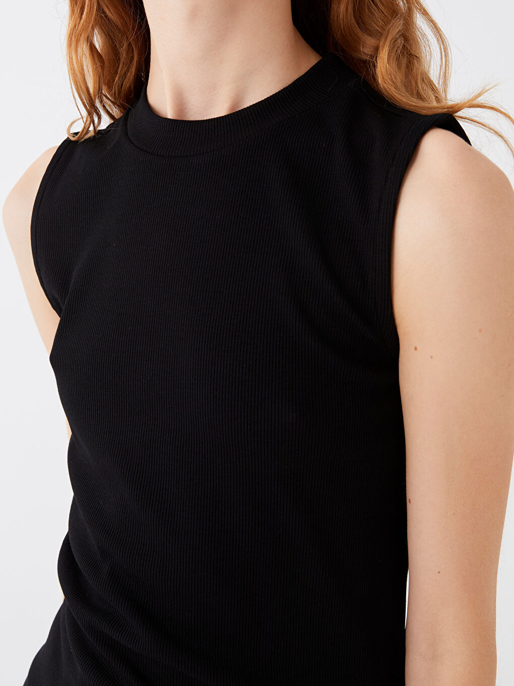 Women's Crew Neck Plain Tank Top-2