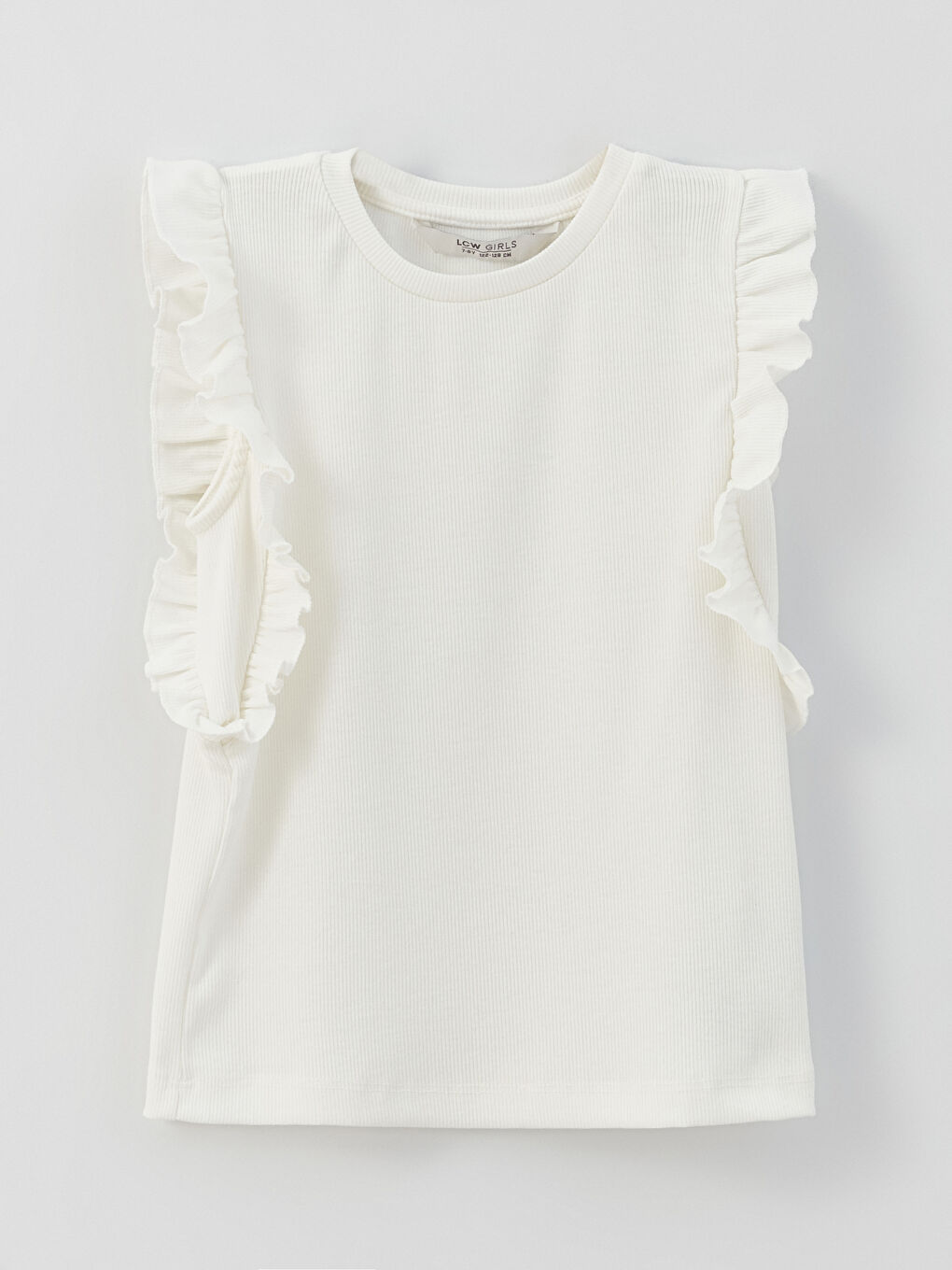 Beyaz Bisiklet Yaka Kız Çocuk Bluz ve Etek-3