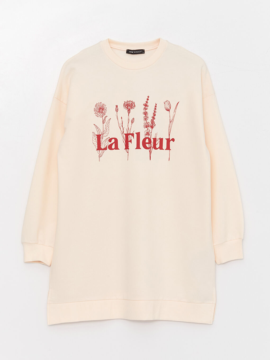 Tunique Sweatshirt Oversize à Manches Longues Imprimée pour Femmes avec Col Rond-5