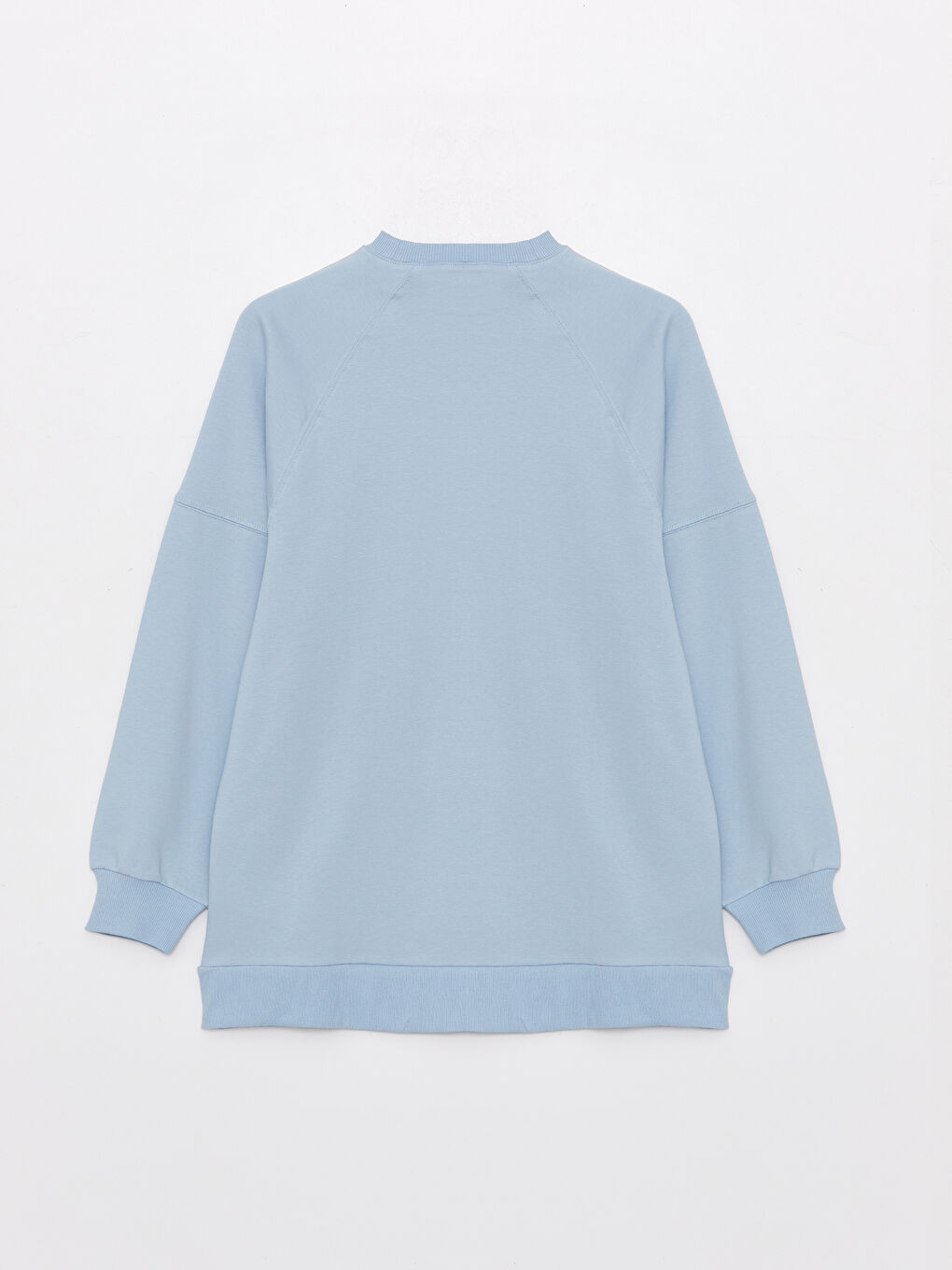 Bisiklet Yaka Nakışlı Uzun Kollu Oversize Kadın Sweatshirt Tunik-6