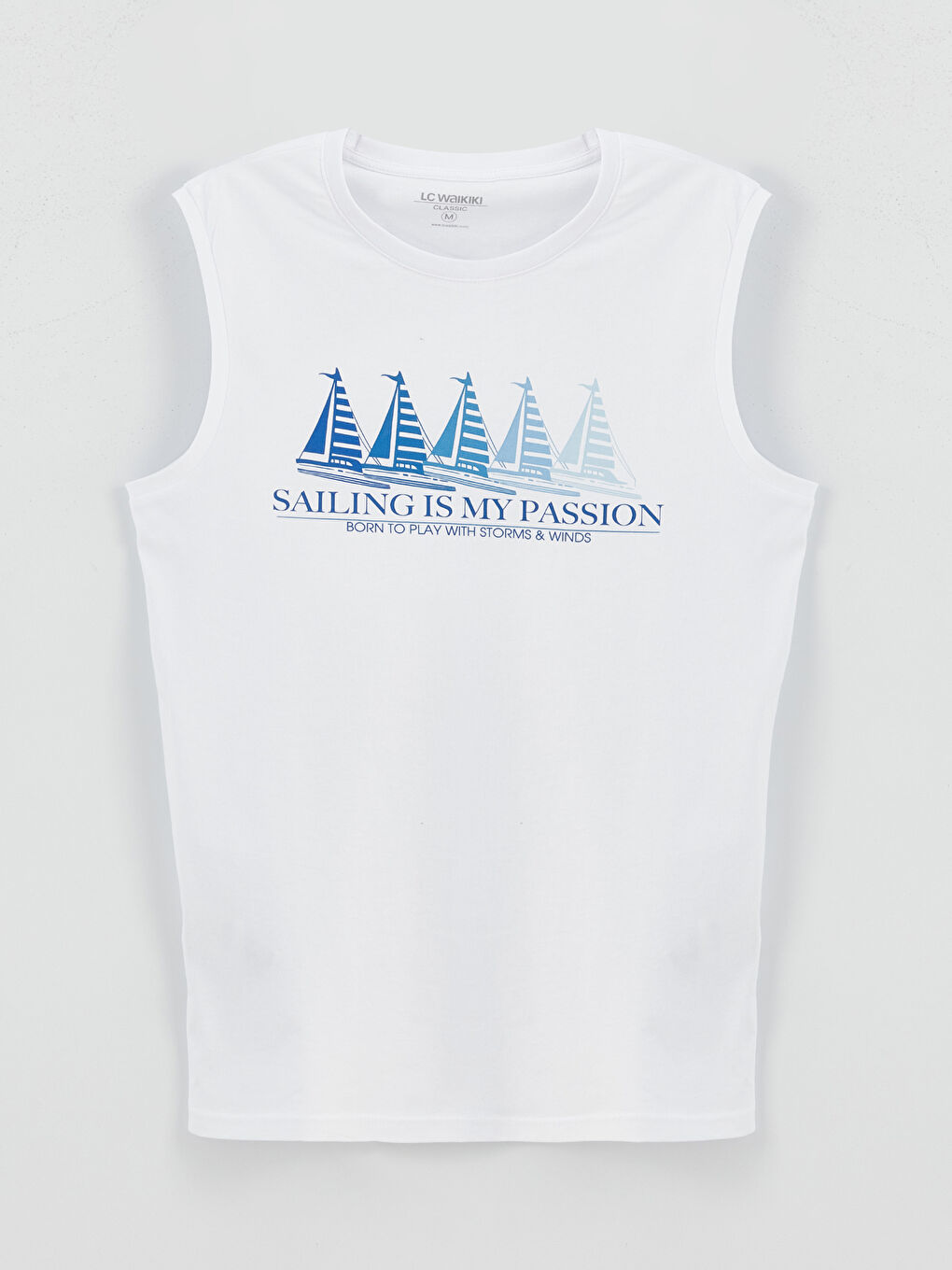 Crew Neck Printed Jersey Men's Sleeveless T-Shirt-5