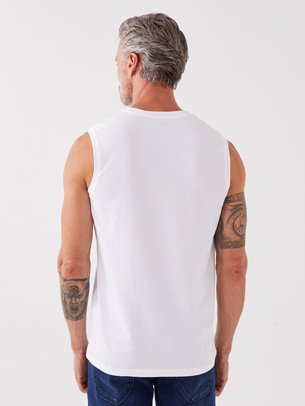 Crew Neck Printed Jersey Men's Sleeveless T-Shirt-4