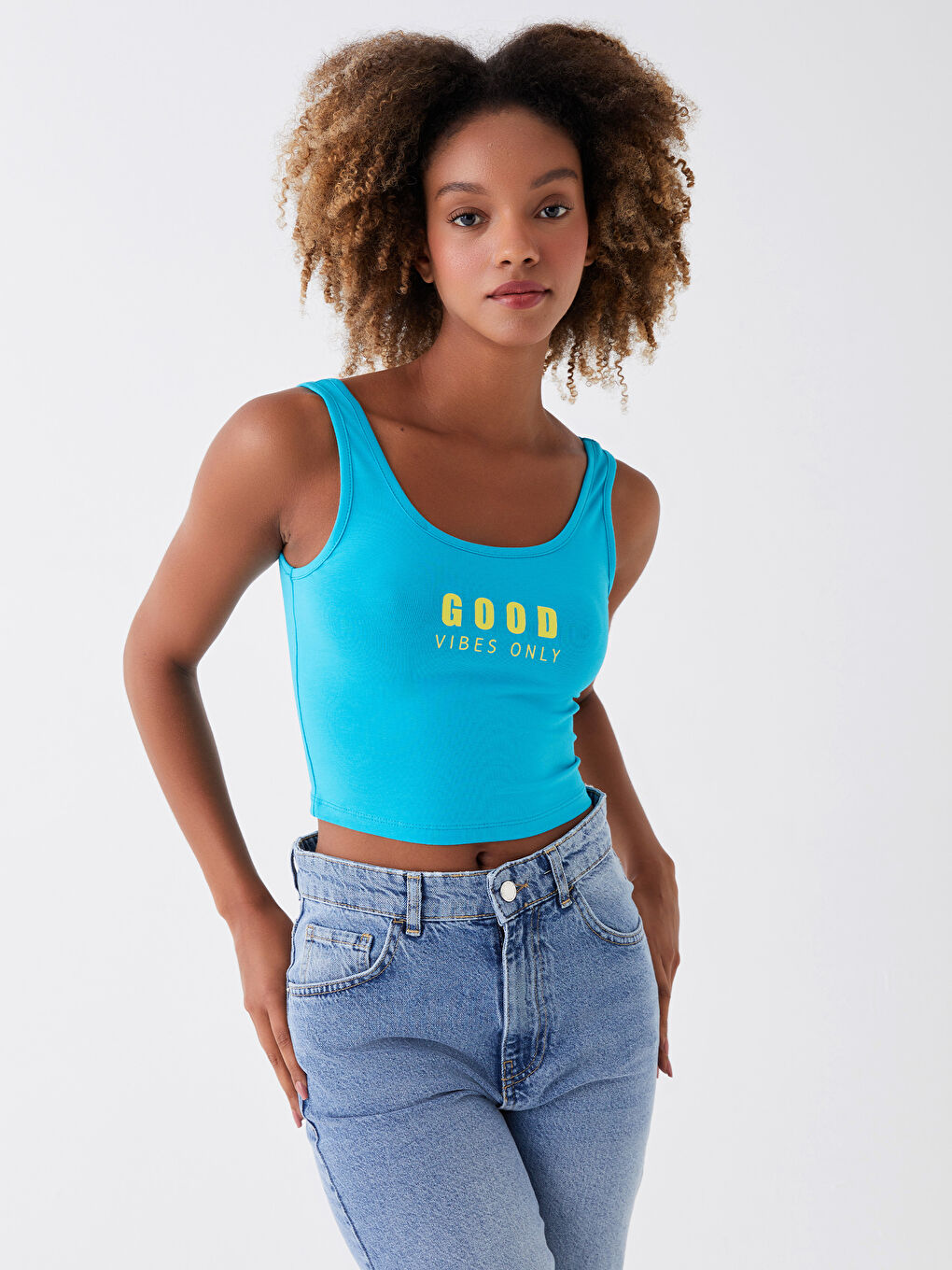 Women's Crop with U Neck Printed Straps -S3K497Z8-GBS