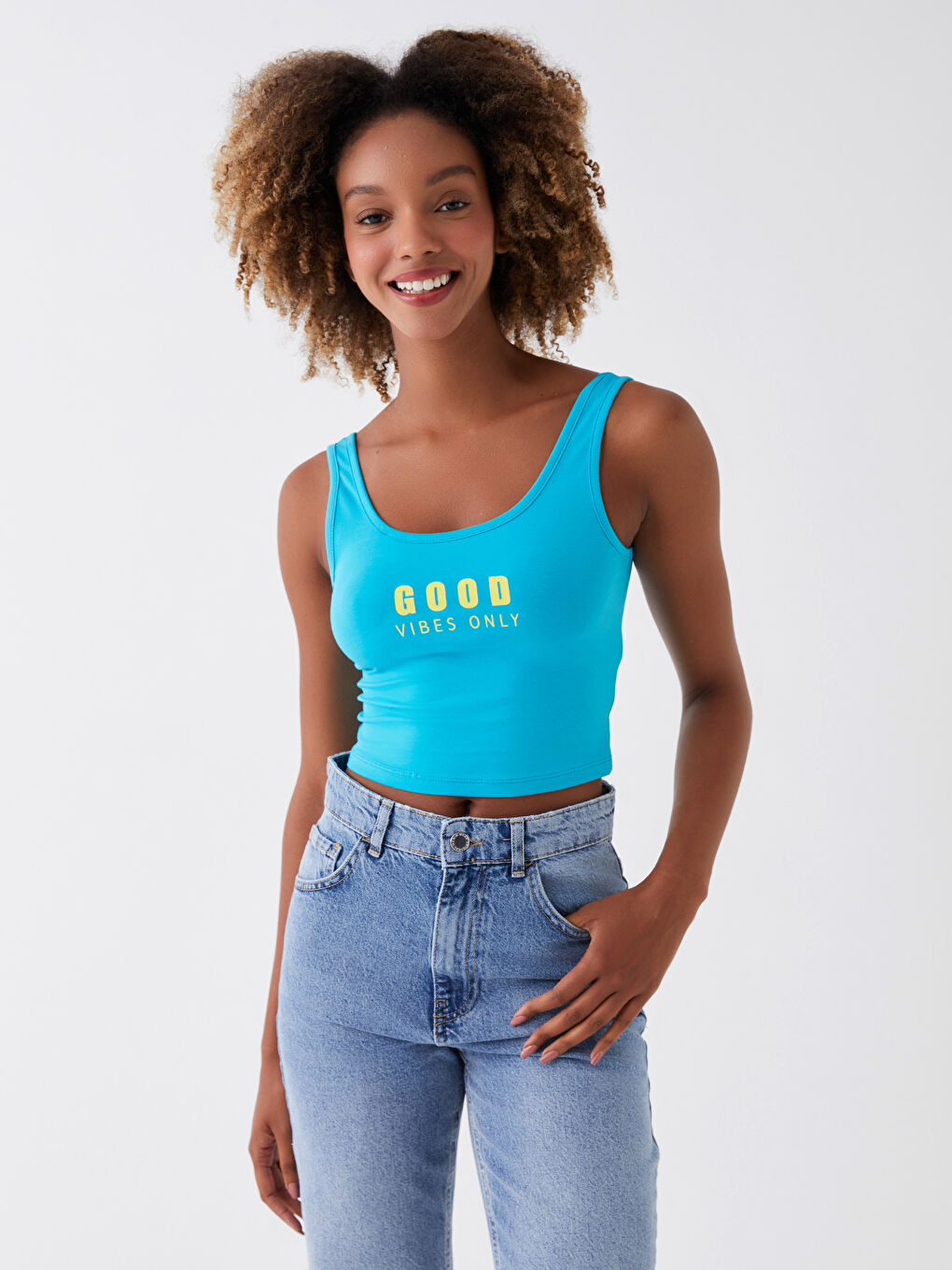 Women's Crop with U Neck Printed Straps -S3K497Z8-GBS