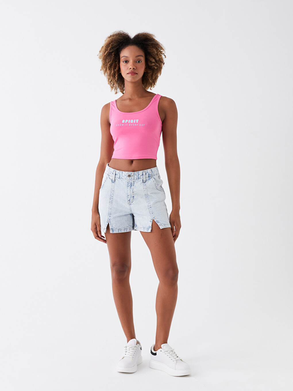 Women's U-Neck Printed Crop-2