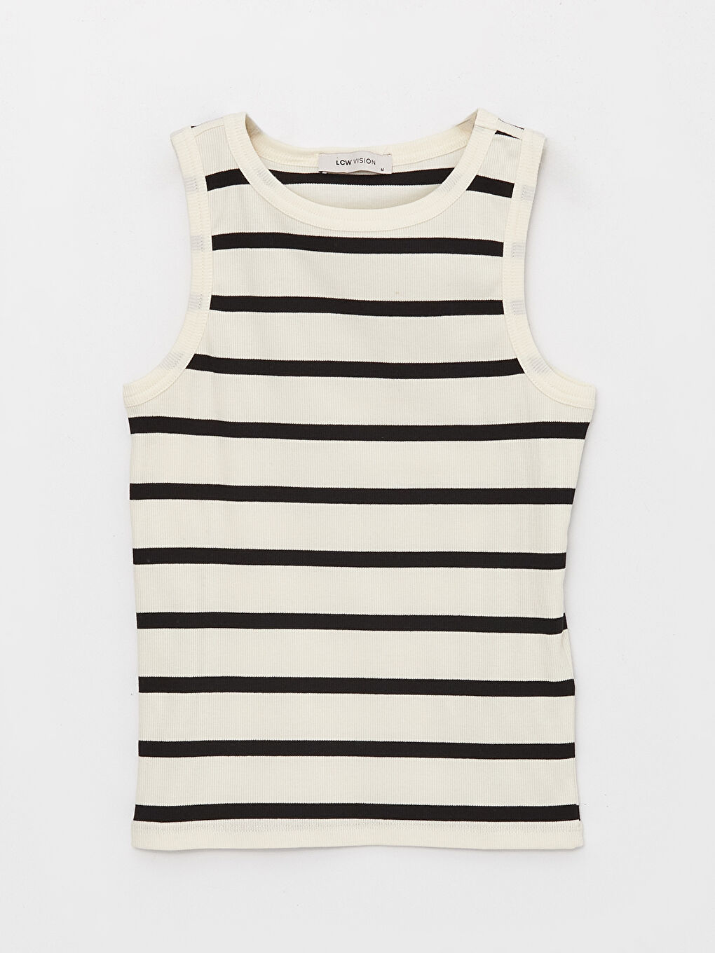 Siyah Bisiklet Yaka Çizgili Kadın Atlet-5