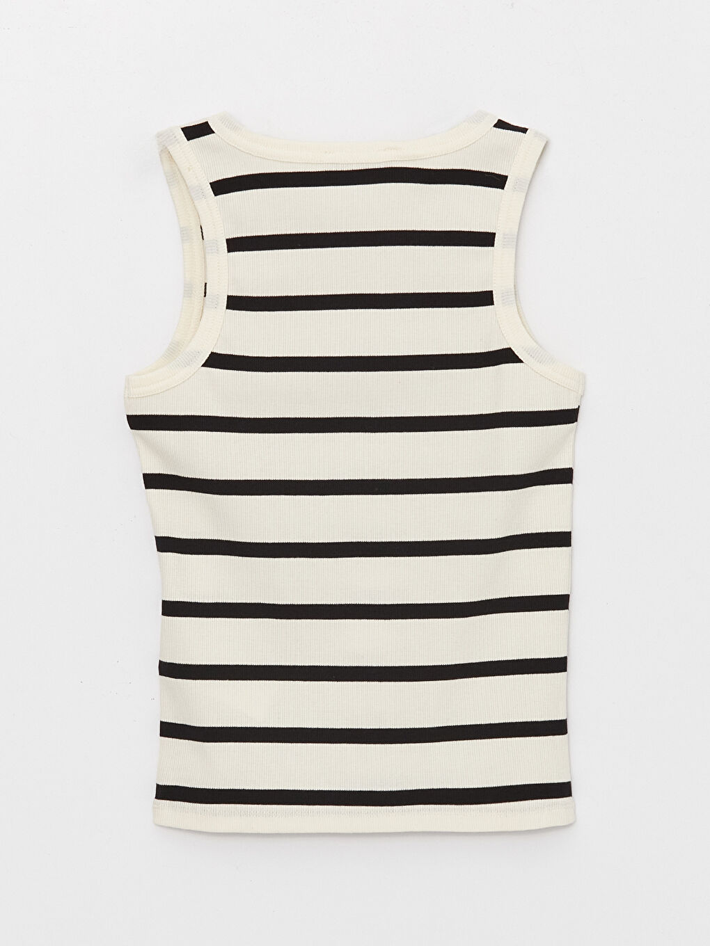 Siyah Bisiklet Yaka Çizgili Kadın Atlet-6