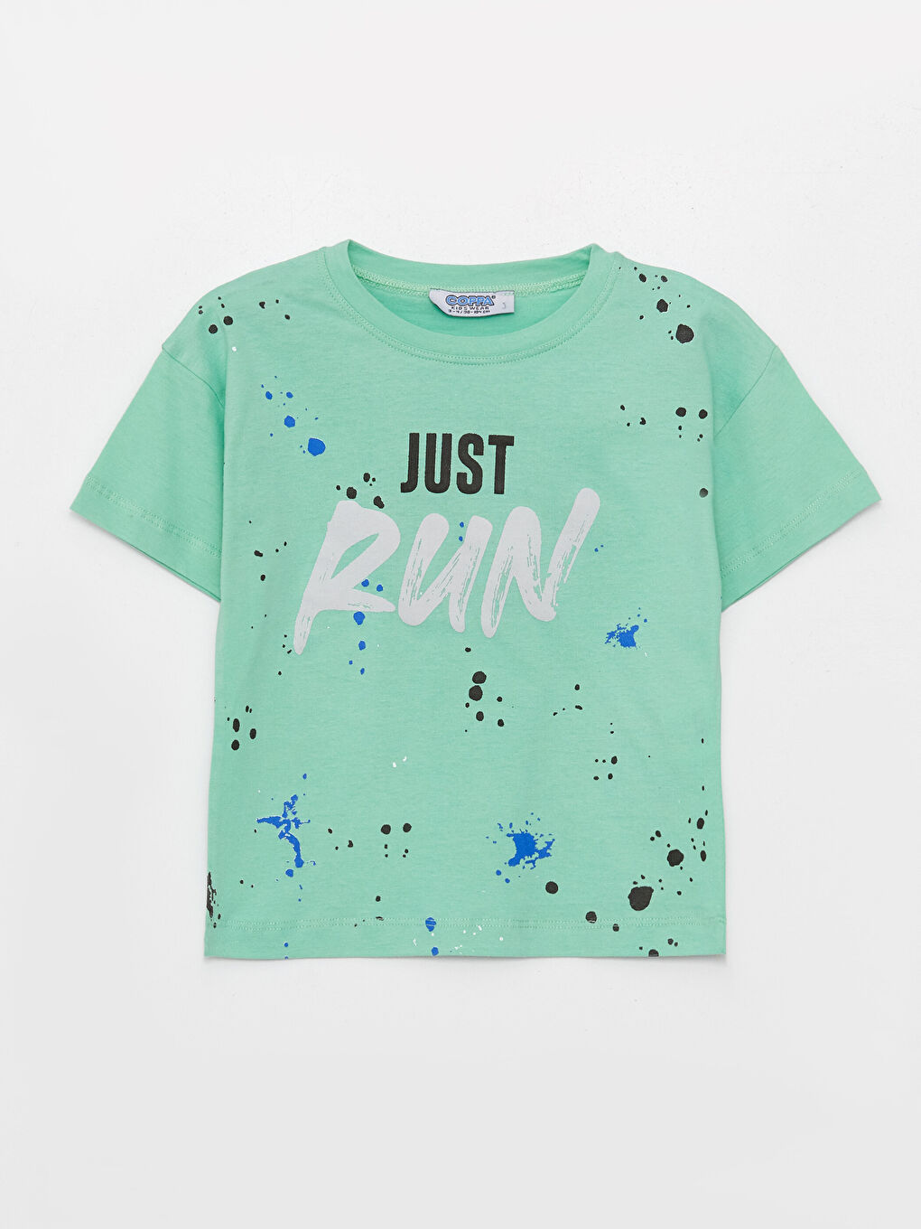 Yeşil Bisiklet Yaka Baskılı Kısa Kollu Erkek Çocuk Tişört ve Şort-1