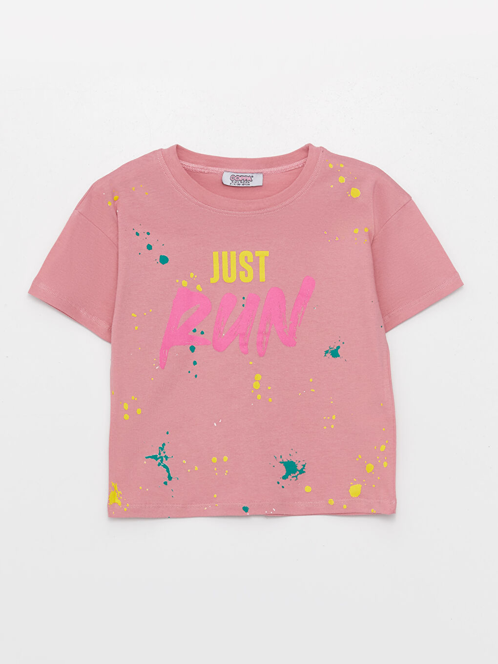 Pembe Bisiklet Yaka Baskılı Kız Bebek Tişört ve Şort 2'li Takım-1