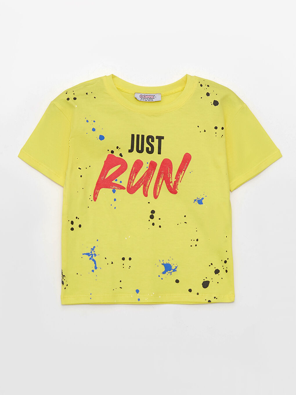 Sarı Bisiklet Yaka Baskılı Kız Bebek Tişört ve Şort 2'li Takım-1