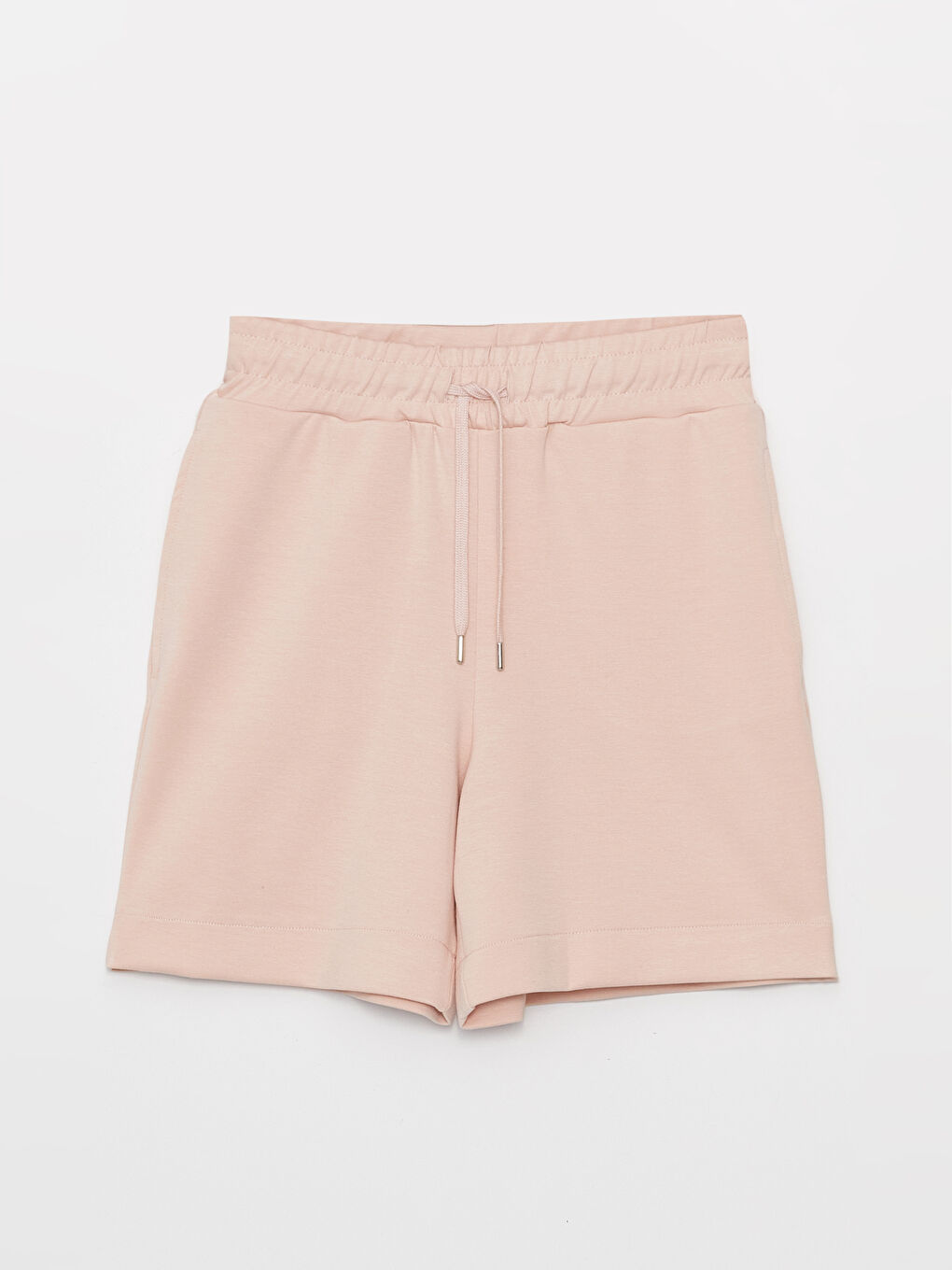 Pembe Beli Lastikli Rahat Kalıp Kadın Şort-5