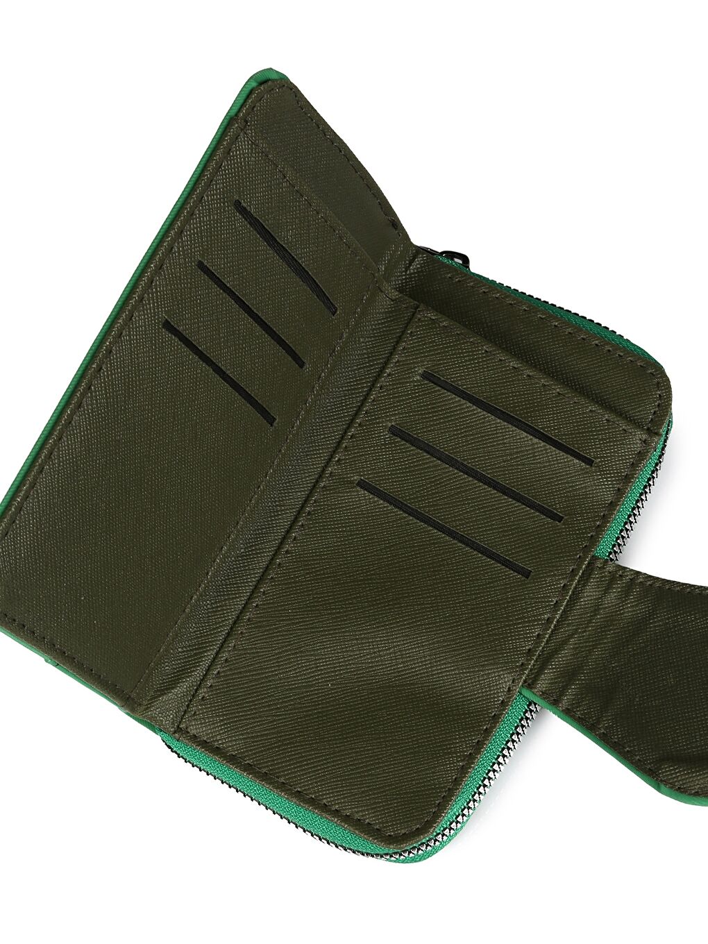 Yeşil Etiket Baskılı Kadın Cüzdan