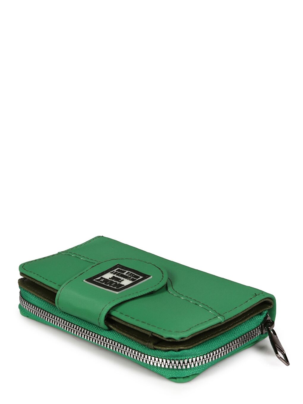 Yeşil Etiket Baskılı Kadın Cüzdan-2
