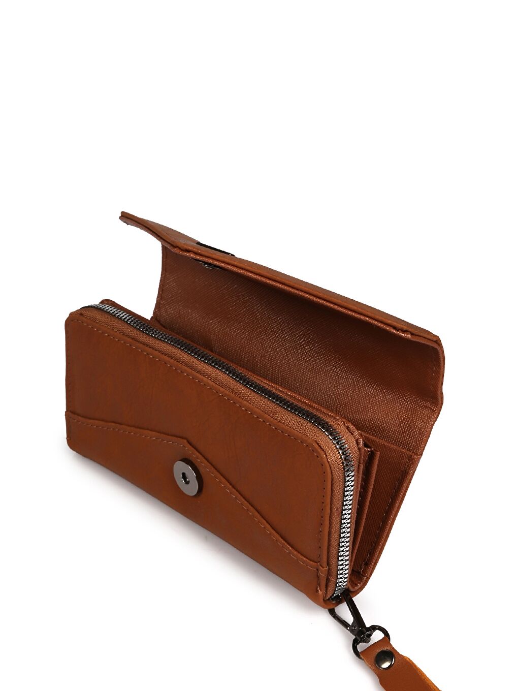 Kahverengi Deri Görünümlü Kadın Cüzdan