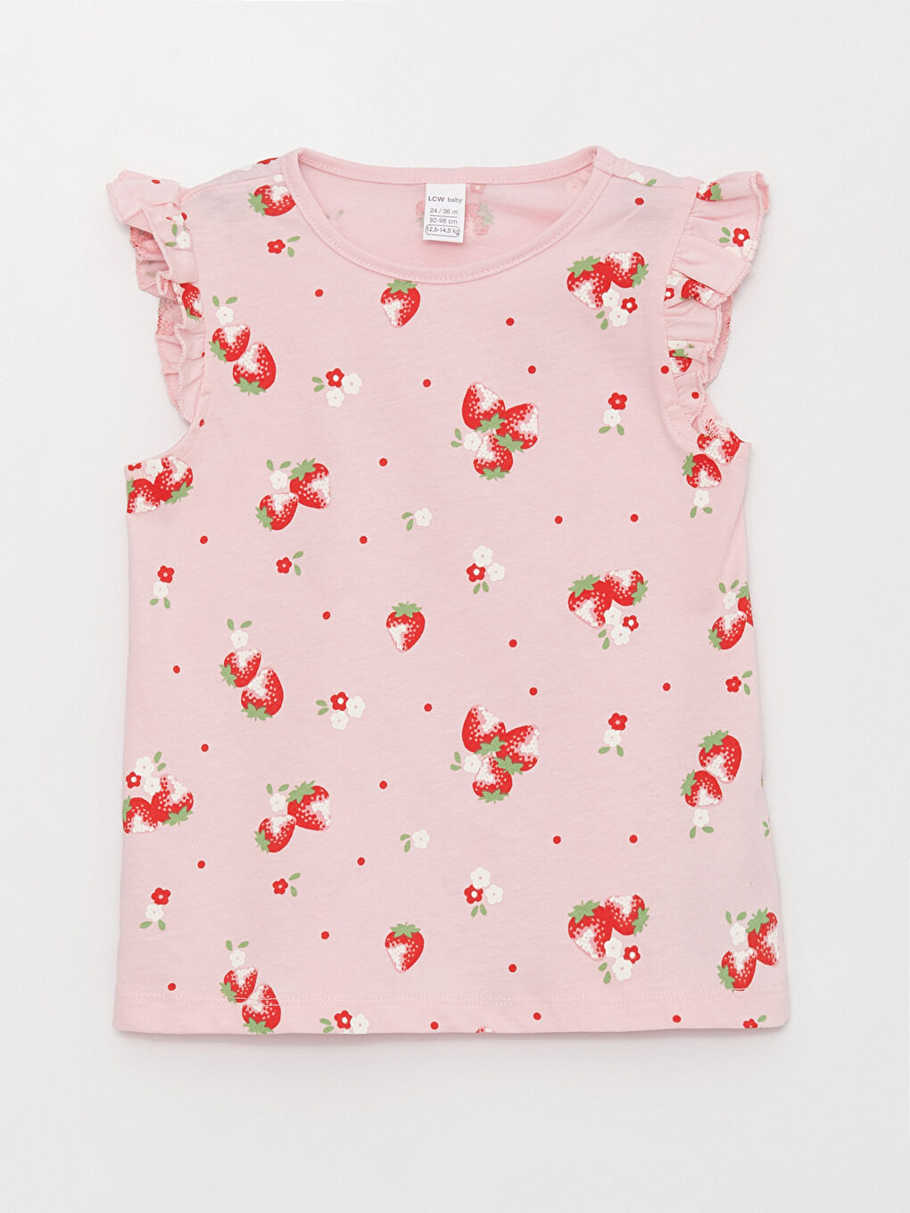 Kırmızı Bisiklet Yaka Kız Bebek Atlet 2'li-1