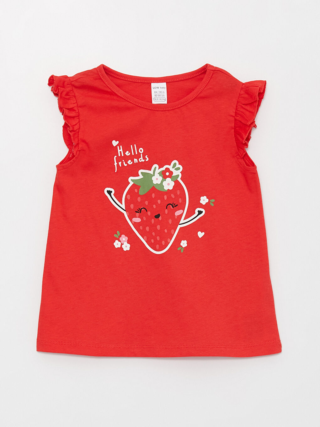 Kırmızı Bisiklet Yaka Kız Bebek Atlet 2'li-2