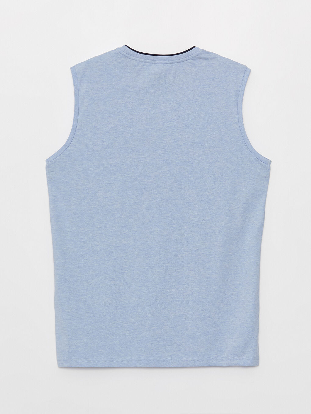 Bisiklet Yaka Baskılı Penye Erkek Kolsuz Tişört-6