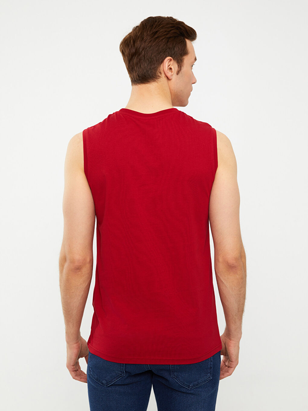 LCWAIKIKI Classic Crew Neck Printed Jersey Men's Sleeveless T-Shirt -S3K645Z8-HKD