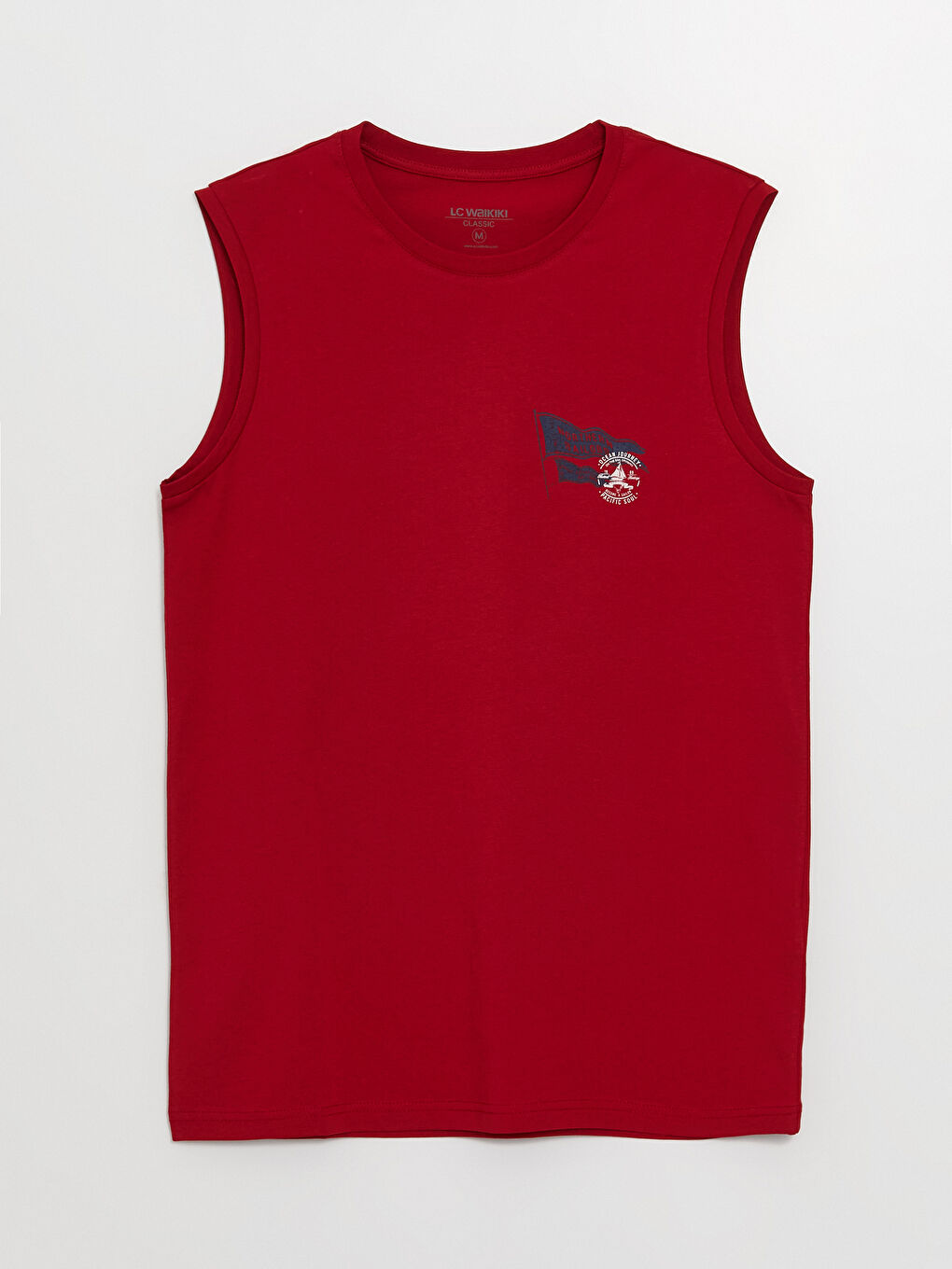 LCWAIKIKI Classic Crew Neck Printed Jersey Men's Sleeveless T-Shirt -S3K645Z8-HKD