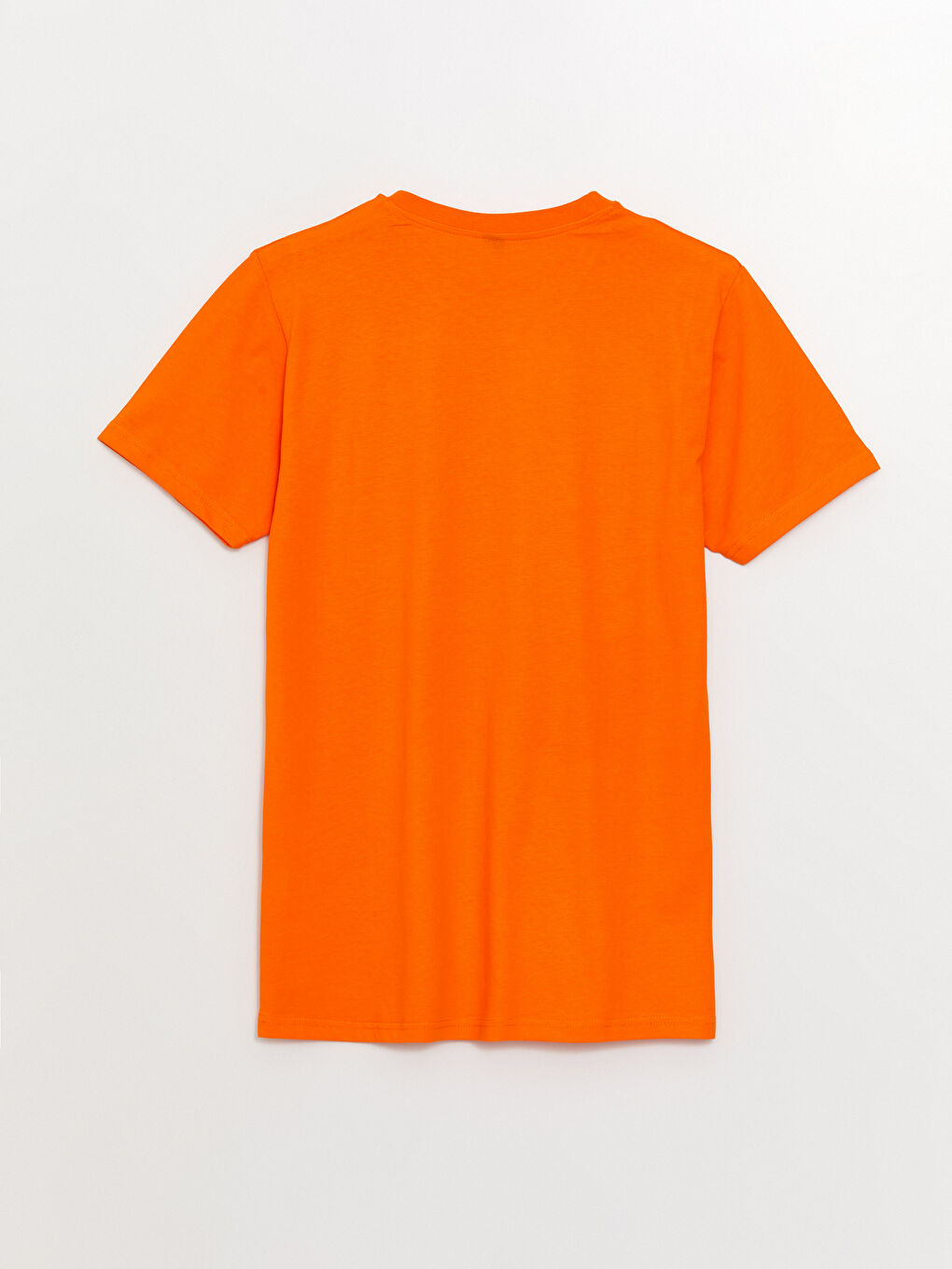 Turuncu Bisiklet Yaka Kısa Kollu Baskılı Penye Erkek Tişört-6