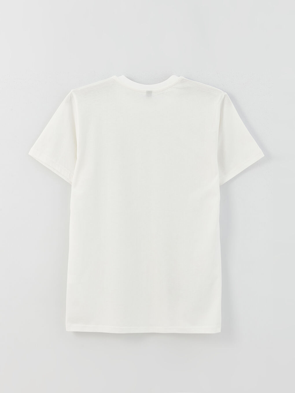 Beyaz Bisiklet Yaka Kısa Kollu Baskılı Penye Erkek Tişört-6