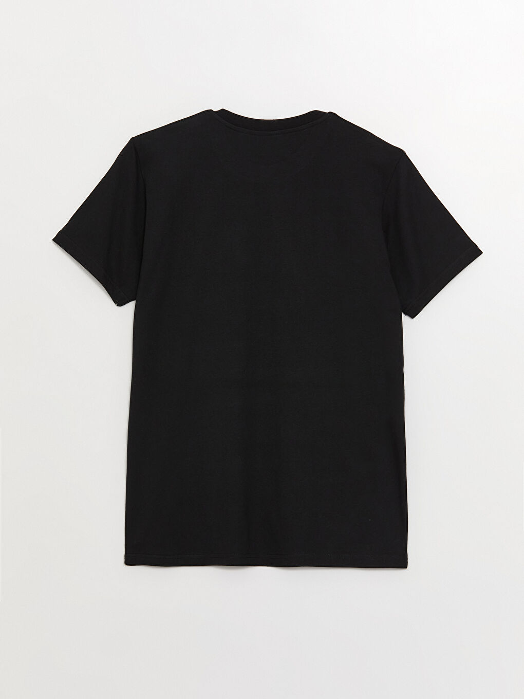 Siyah Bisiklet Yaka Kısa Kollu Baskılı Penye Erkek Tişört-6