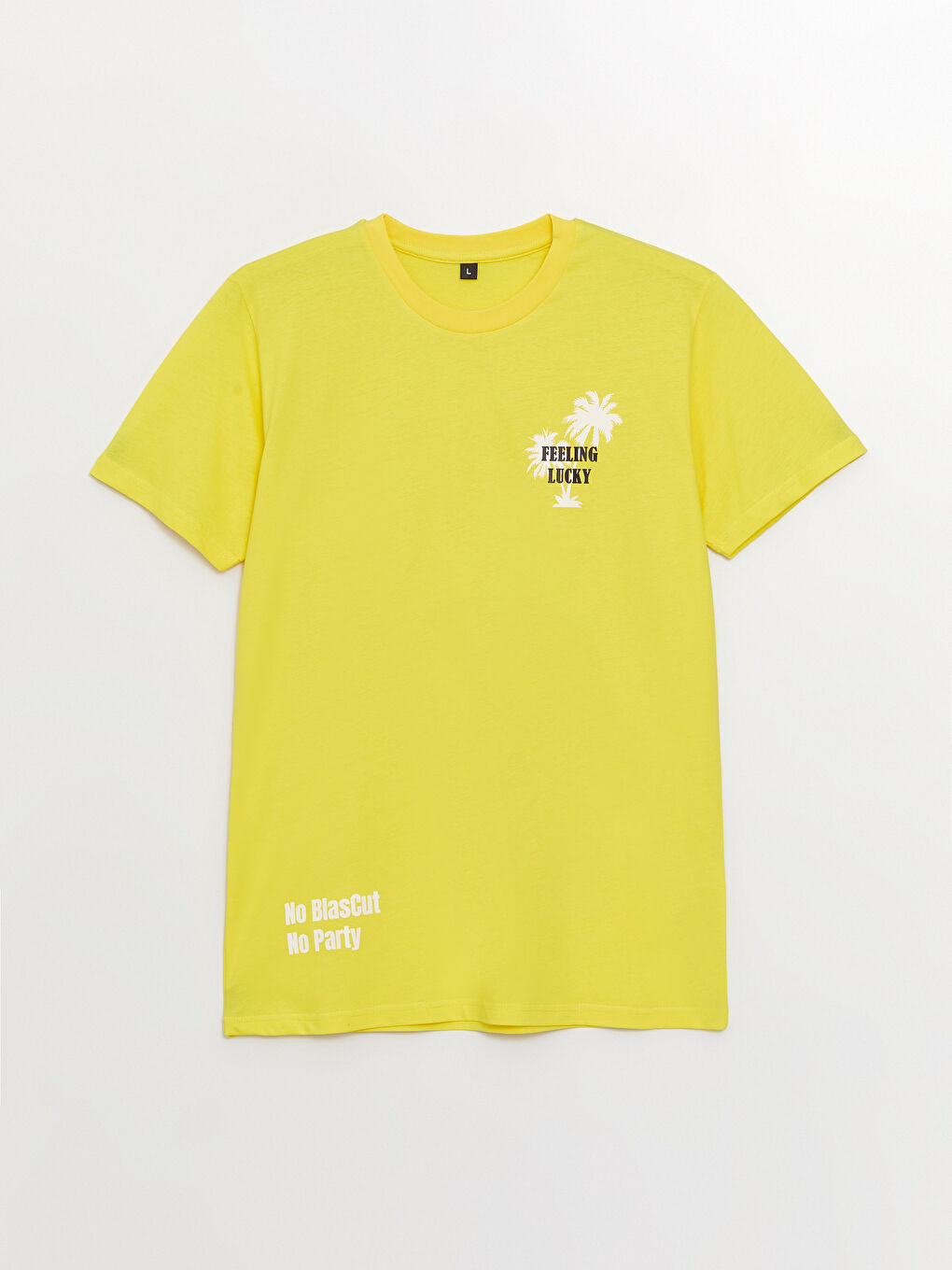 Sarı Bisiklet Yaka Kısa Kollu Baskılı Penye Erkek Tişört-5