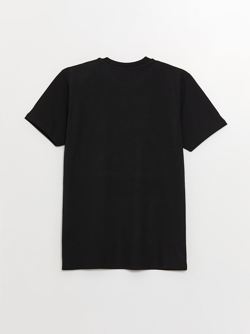 Siyah Bisiklet Yaka Kısa Kollu Baskılı Penye Erkek Tişört-6