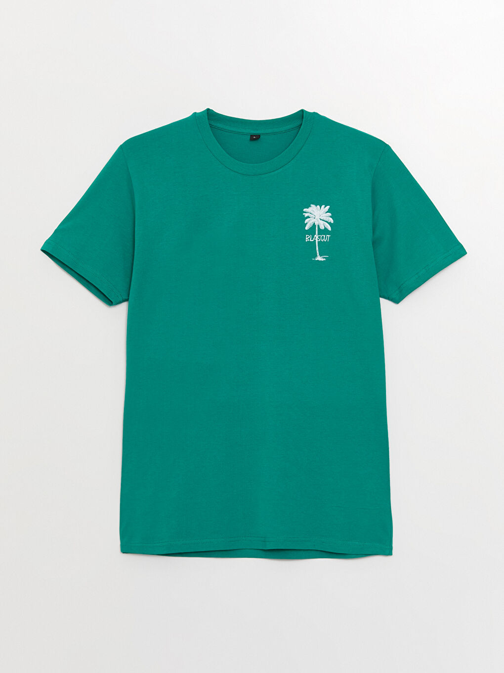 Yeşil Bisiklet Yaka Kısa Kollu Baskılı Penye Erkek Tişört-5