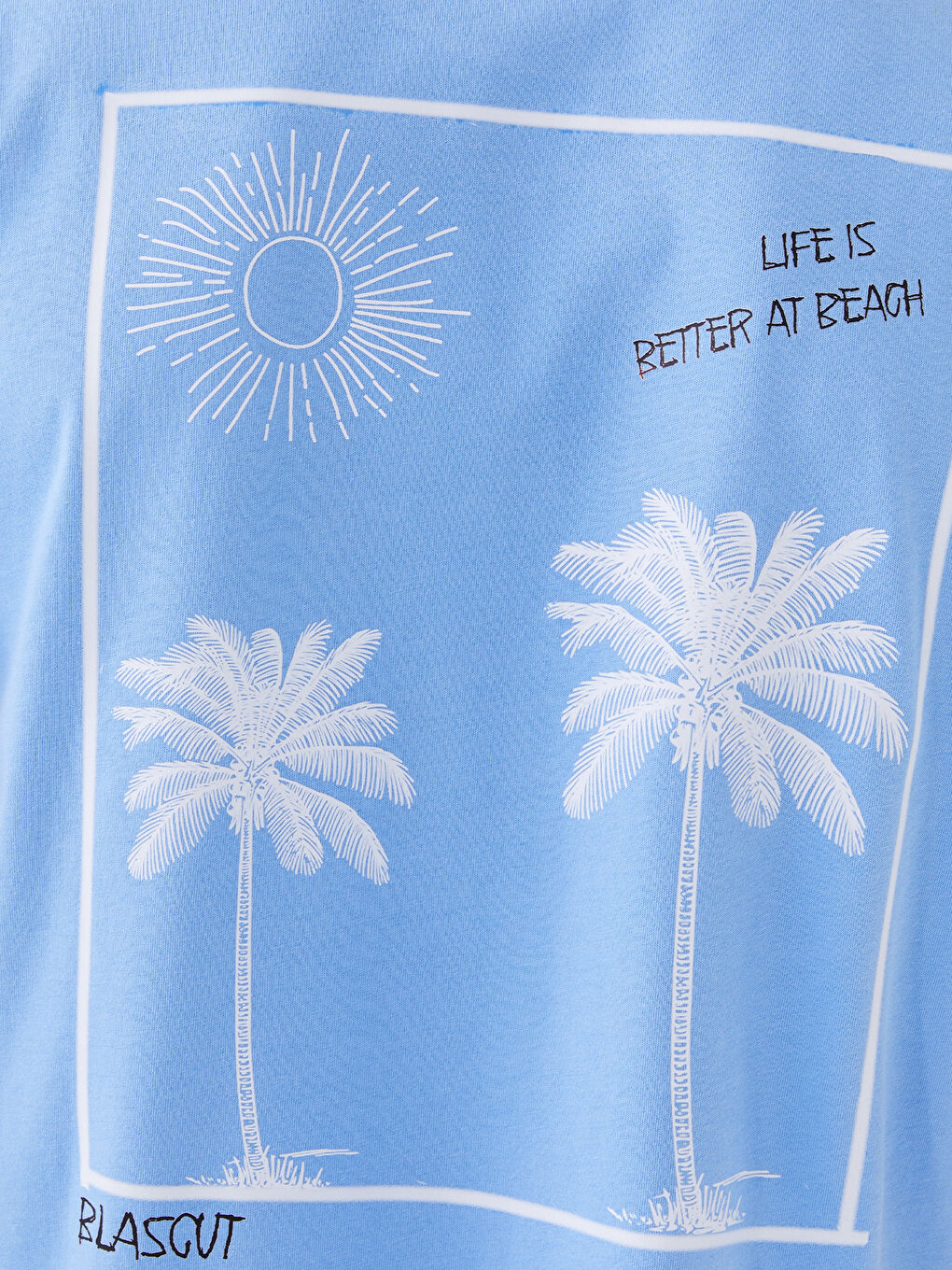 Mavi Bisiklet Yaka Kısa Kollu Baskılı Penye Erkek Tişört-3