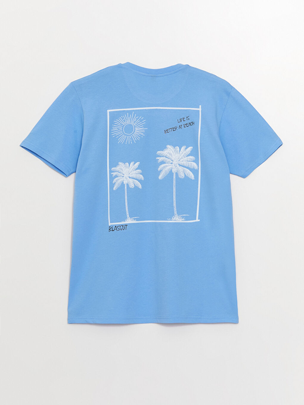 Mavi Bisiklet Yaka Kısa Kollu Baskılı Penye Erkek Tişört-6