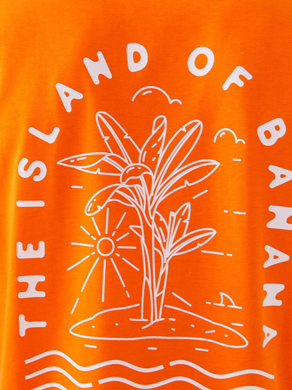 Turuncu Bisiklet Yaka Kısa Kollu Baskılı Penye Erkek Tişört-3