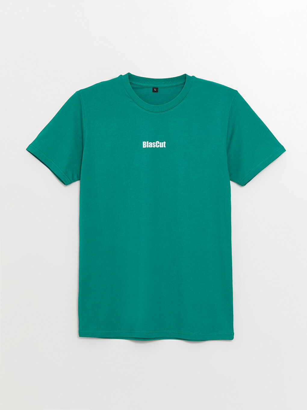 Yeşil Bisiklet Yaka Kısa Kollu Baskılı Penye Erkek Tişört-5