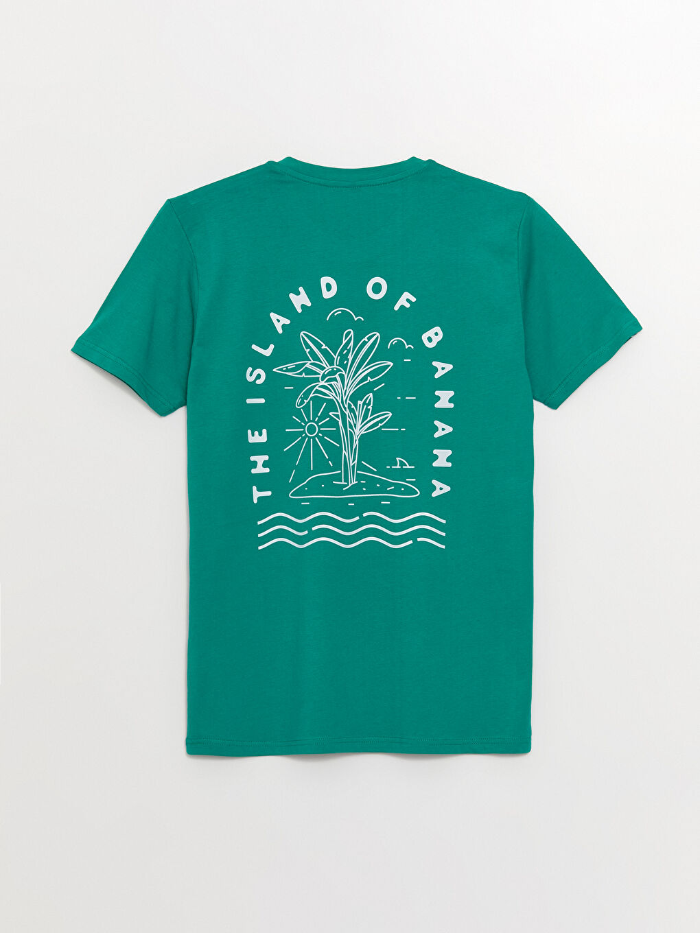 Yeşil Bisiklet Yaka Kısa Kollu Baskılı Penye Erkek Tişört-6