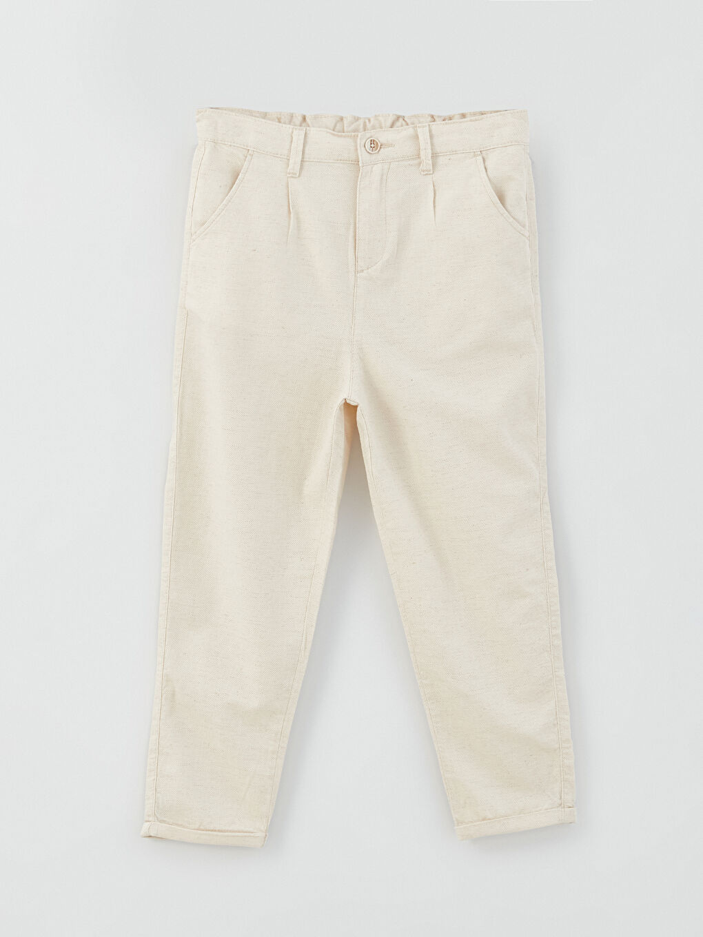 Relaxed Fit Elasticated Waist Linen Blend Boys' Trousers-1